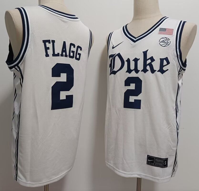 Men NCAA Duke Blue Devils College Basketball #2 Cooper Flagg white 2024 Nike jersey style 2->ncaa teams->NCAA Jersey